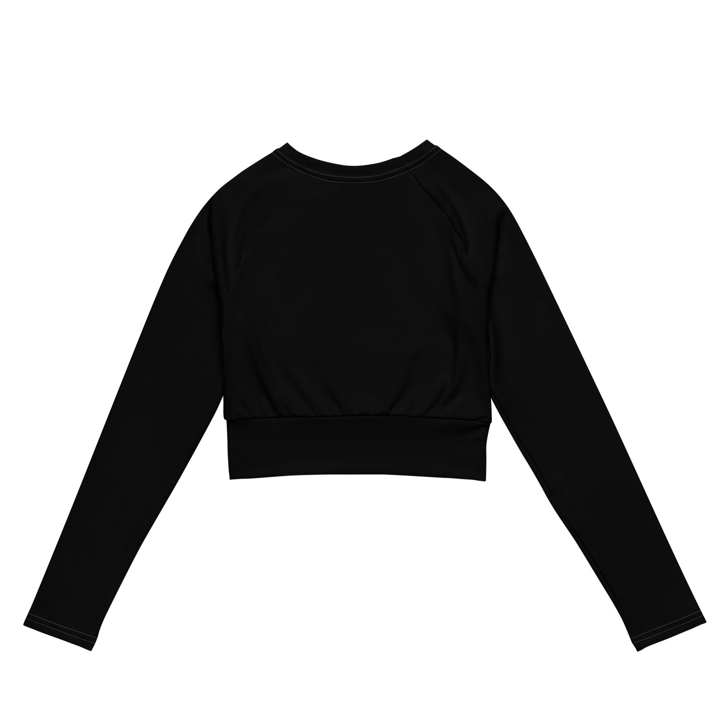 Long-sleeve Athletic Crop Top (Black)