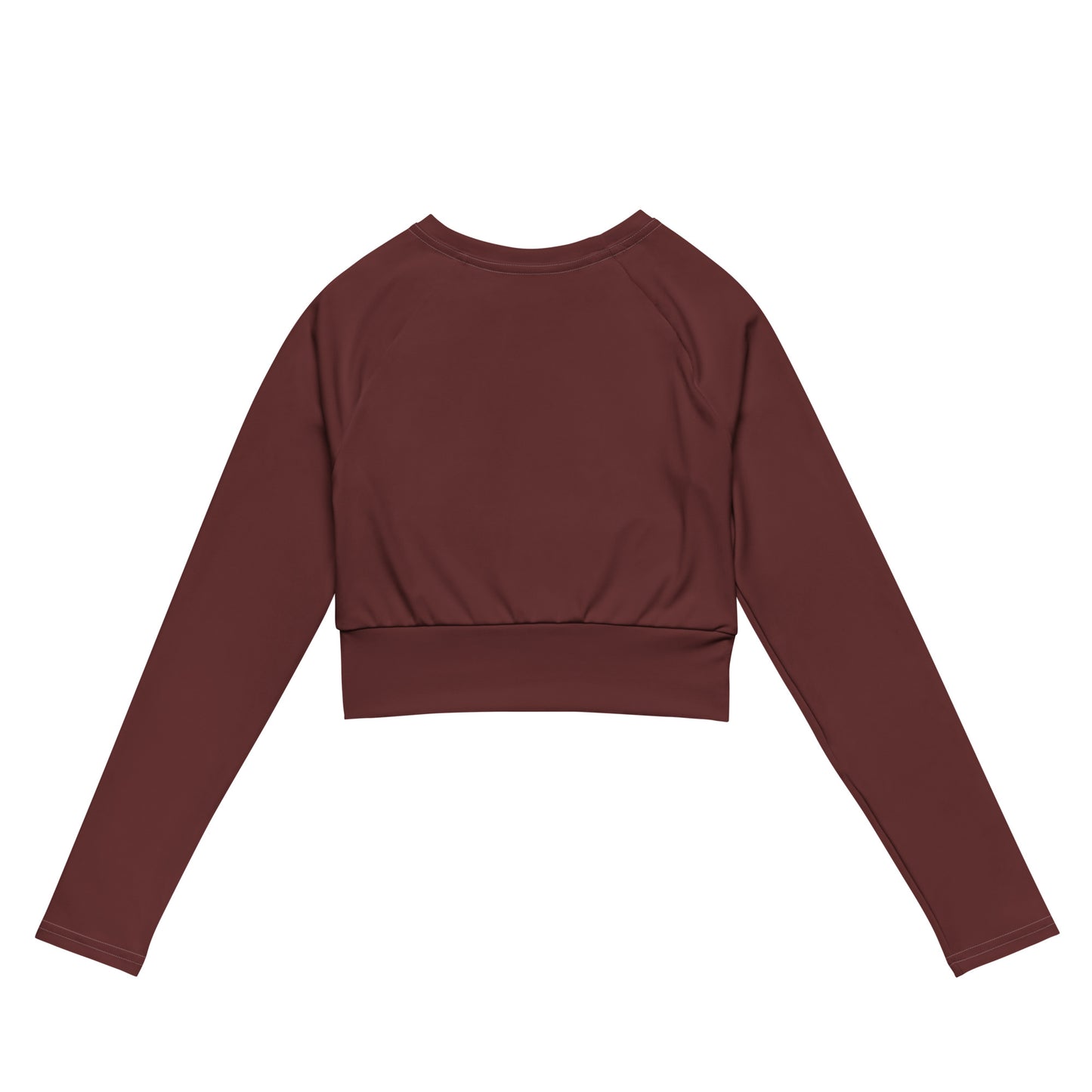 Long-sleeve Athletic Crop Top (Burgundy)